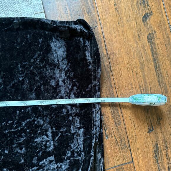 Laurie & Joe Black Crushed Velvet Gold Embroidered Kaftan Maxi Dress Fringe Boho - Picture 11 of 11